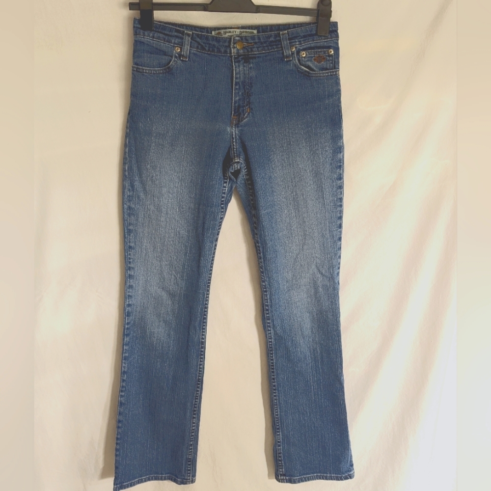 Harley-Davidson boot cut jeans medium wash sz 30/12Tall 32"inseam